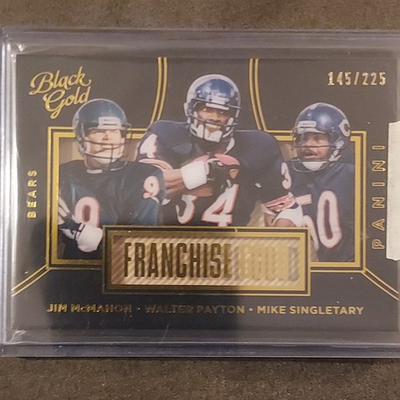 #ad Panini Black Gold Franchise Gold McMahon Payton Singletary Bears FG18 225 $49.99