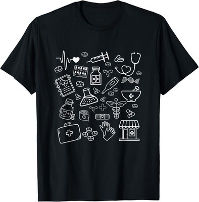 Pharmacist Technician Pharmacy Tech Cute Pharm Doodles Gift Unisex T-Shirt