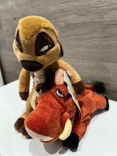 Disney Store The Lion King Timon  Pumbaa Bean Bag Plush Animals New w/Tags 8  