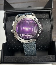 Diesel On Blue Denim Men's Axial Touchscreen Smartwatch New MSRP 350.00