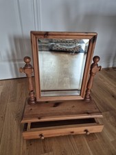 Pine Dressing Table Mirror with Drawers