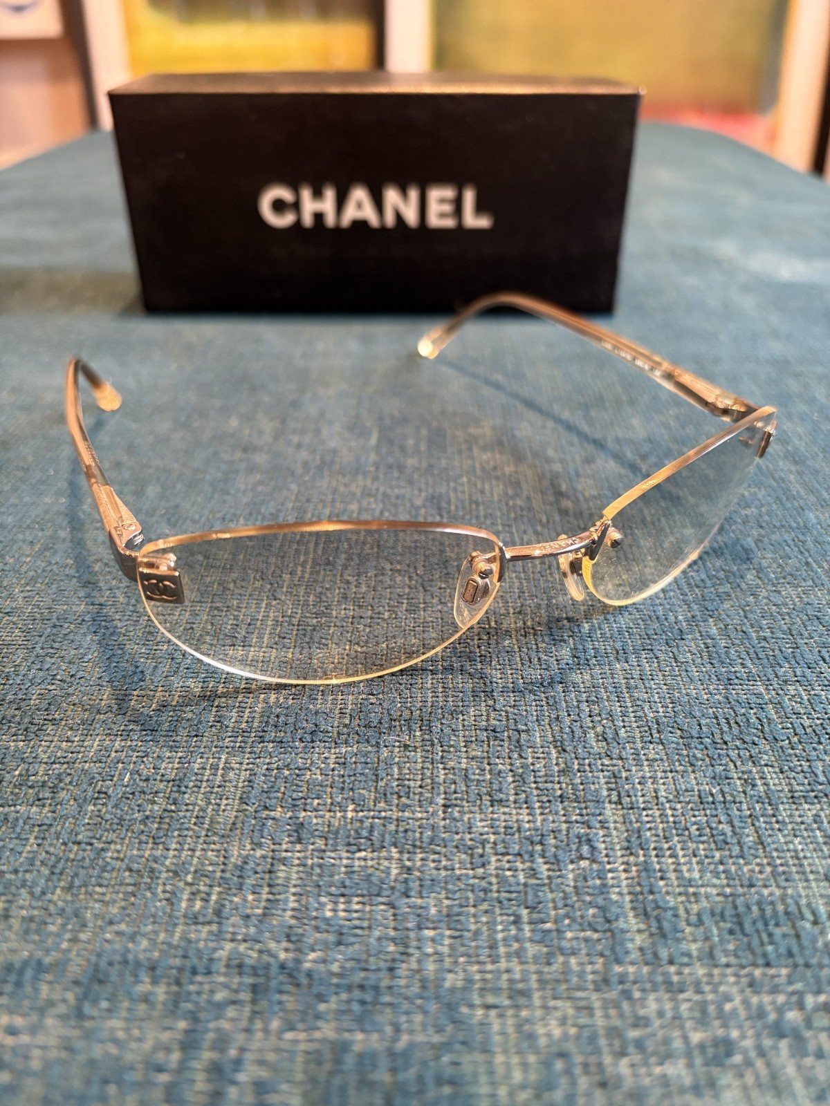 CHANEL 2000s 4069 Vintage Sunglasses, Rimless Gradient Lens, Made In Italy