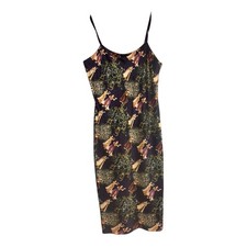 Natori Printed Slip Dress L Satin Nightgown Romantic Sleepwear
