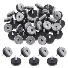 Screw On Furniture Felt Pads Round Slider Glide Protector Black 1 Inch 40 PCS