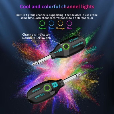2.4G Wireless Guitar System 48K/16bit Real-time Transmission Rechargeable 4 SET