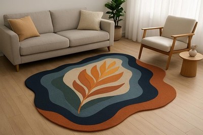 Handmade Rug | Irregular Rug | Wool Rugs | Living Room Rug | Tufted A337