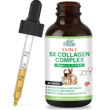 Premium 5X Collagen for Dogs and Cats  Liquid Supplement with Types I, II, III,