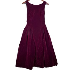 Cider Velvet Midi Dress XS Wine Red Open Back Bow Sleeveless Party Dress Dance