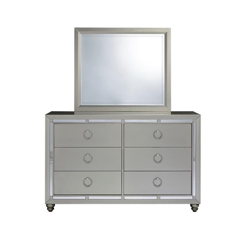 Global Furniture USA Riley Silver Wooden Framed Mirror - Picture 4 of 4