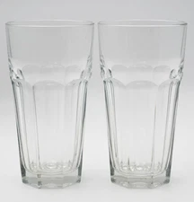 Libbey Duratuff Gibraltar Clear 7" Flat Iced Tea Glass Tumbler Set of 2