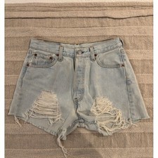 Vintage 90s Levi's 501 Cutoff Shorts Made in USA High Waisted Distressed Sz 30