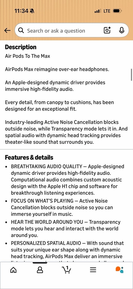 Apple AirPods Max Bluetooth Headphones 2023 Lightning Cable Model
