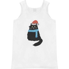'Happy Christmas Black Cat' Adult Vest / Tank Top AV049612 
