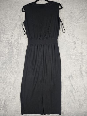 Athleta Women s Black Santorini Cinch Sleeveless Midi Dress Sz XS X Small Active