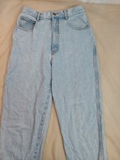 Vintage 90s Bill Blass High Rise Mom Jeans Light Wash 100 Cotton Made Hong Kong