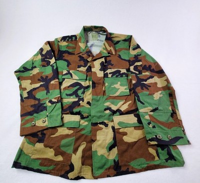 NWOT US Military BDU Woodland Camo Combat Jacket Shirt XL Regular Golden Mfg Co