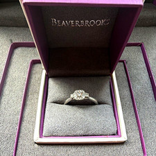 9ct White Gold Diamond halo Engagement Ring,Carat weight 0.31 Size M, paid £2400