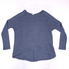 Alga Waffle Knit Pullover Top Size XS Blue Made In USA Softcore Minimal Layer