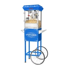 Foundation Popcorn Machine with Cart - 8oz Popper with Stainless-Steel Kettle...