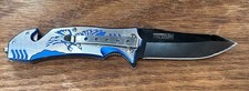 Tac Force Tactical Rescue Blue Eagle Handle Spring Assisted Pocketknife