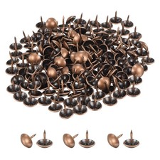 160Pcs Upholstery Tacks, 11 x 12mm Round Cap Black Thumb Tacks, Red