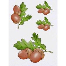 4 x 'Acorns  Leaves' Temporary Tattoos / Transfers TO00042559 