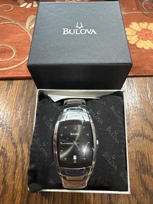 Bulova Dress Watch Black Dial Polished Stainless