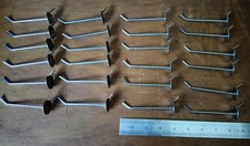 24 x 4" 10 cm sturdy silver metal peg board display stand hooks shop craft fair