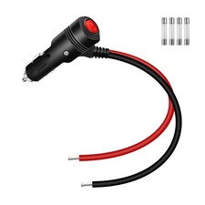 RIIEYOCA 12V/24V Cigarette Lighter Plug Male to Bare Wire 15A w On/Off Switch