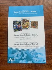 Super Smash Bros Brawl Insert Nintendo Wii Instruction Manual Only