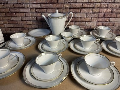 Hutschenreuther Hohenberg Kaffee, Grau Gold,  30 Teile Kaffeeservice Teeservice