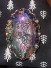 Vintage Imperial Carnival Glass  purple poppy pattern Amethyst pickle dish