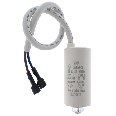CBB65A-2 Compressor Run Capacitor 6uF 250VAC 50/60Hz Screw Fixing UL RoHS