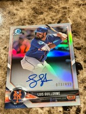 LUIS GUILLORME 2018 Bowman Chrome Refractor Autograph #BCP249 Mets Rookie /499
