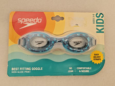 Speedo Kids Glide Print Swim Goggles Turquoise Gaiety Ages 3-6 Anti Fog New
