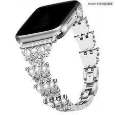 Diamond Shiny Band For Apple Watch Series 9 8 7 6 5 4 Women Metal Strap iWatch