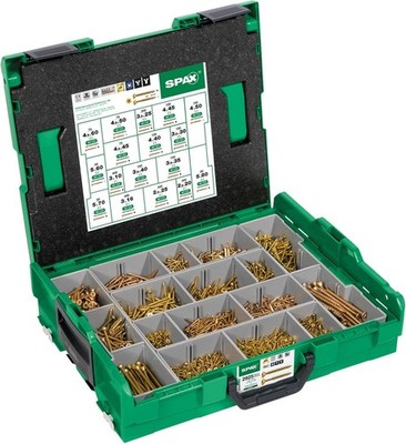 SPAX Montagekoffer, L-BOXX 2930 Stück, 5 SPAX BITs, 5000009164019, Gelb Yellox