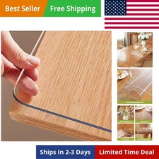 Clear Table Protector 36 x 60 Inch, 1.5mm Thick Plastic Table Cover, Waterpro...