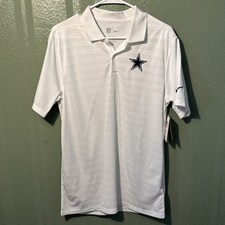 NWT Men's Small Nike Dri-Fit NFL Dallas Cowboys White Short Sleeve Golf Polo