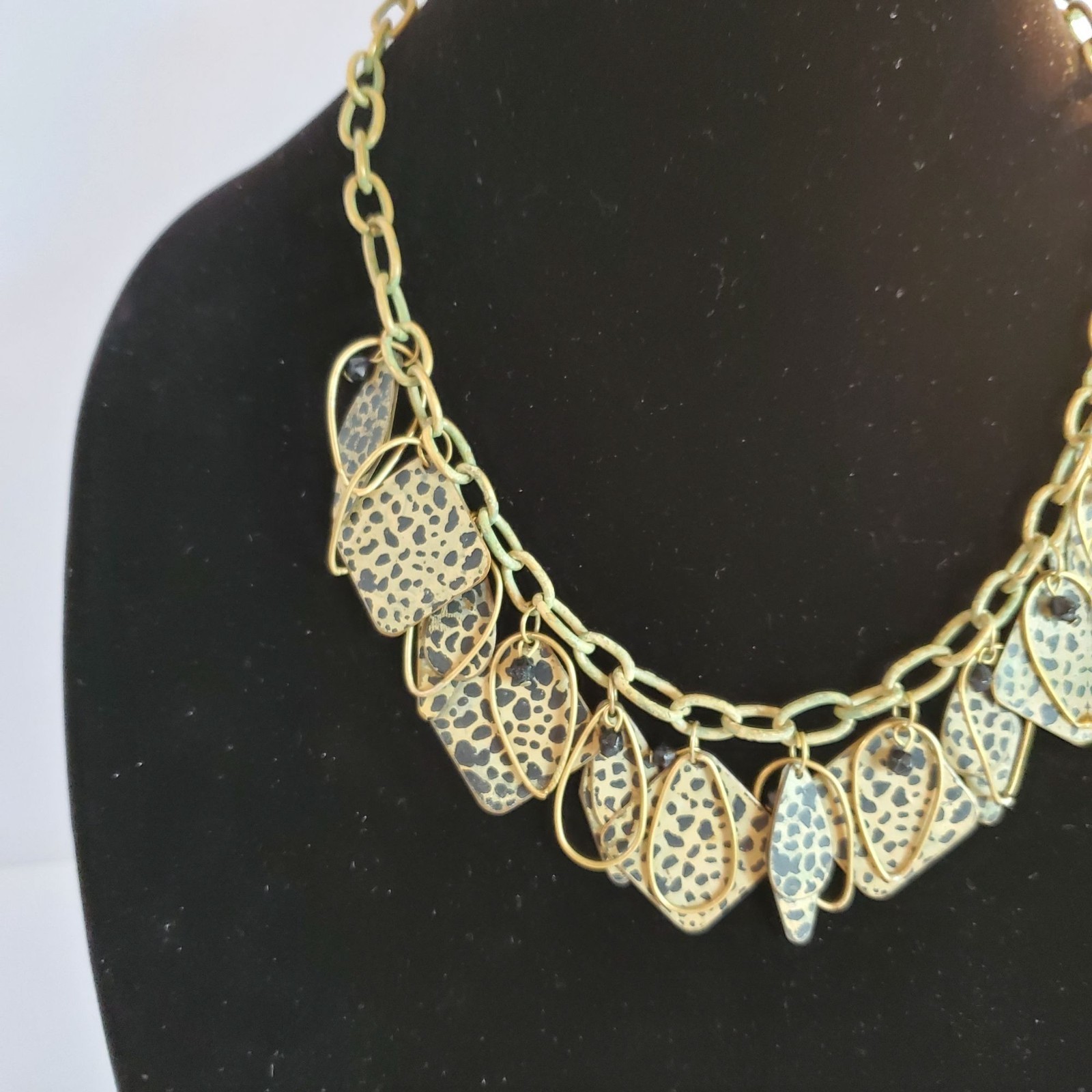 Multi-Layered Leopard Colored Necklace Squares & … - image 11