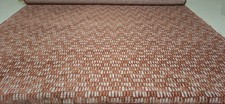 3.3 METRES OF RUST AND SILVER GREY GEOMETRIC CUT CHENILLE UPHOLSTERY FABRIC
