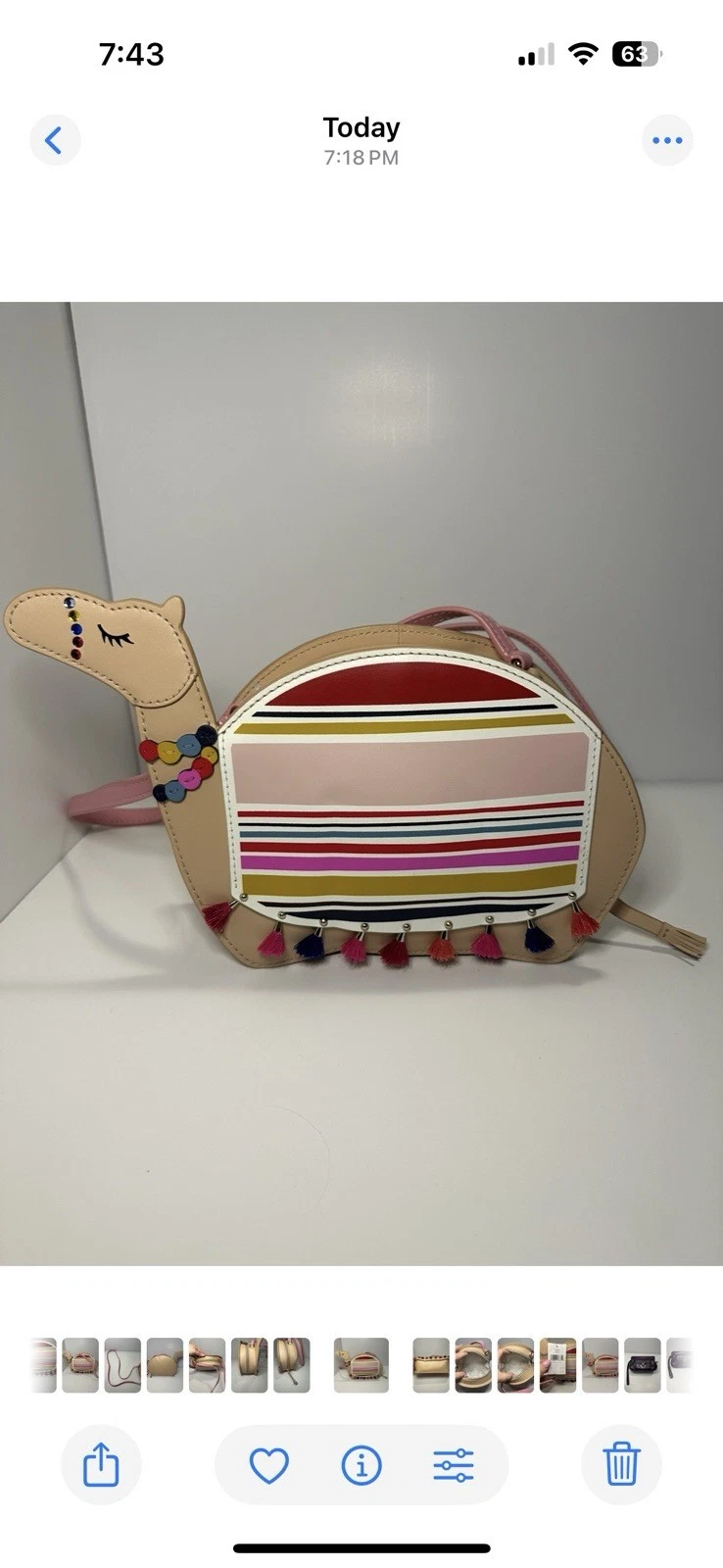 Tracolla Kate Spade nuova con etichetta Spice Things Up cammello pelle multicolore