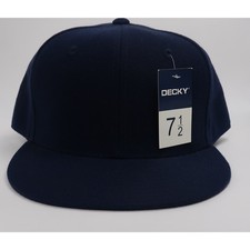 Decky RP1 Navy Blue Flat Bill Fitted Hat Size 7 1/2 New With Tags