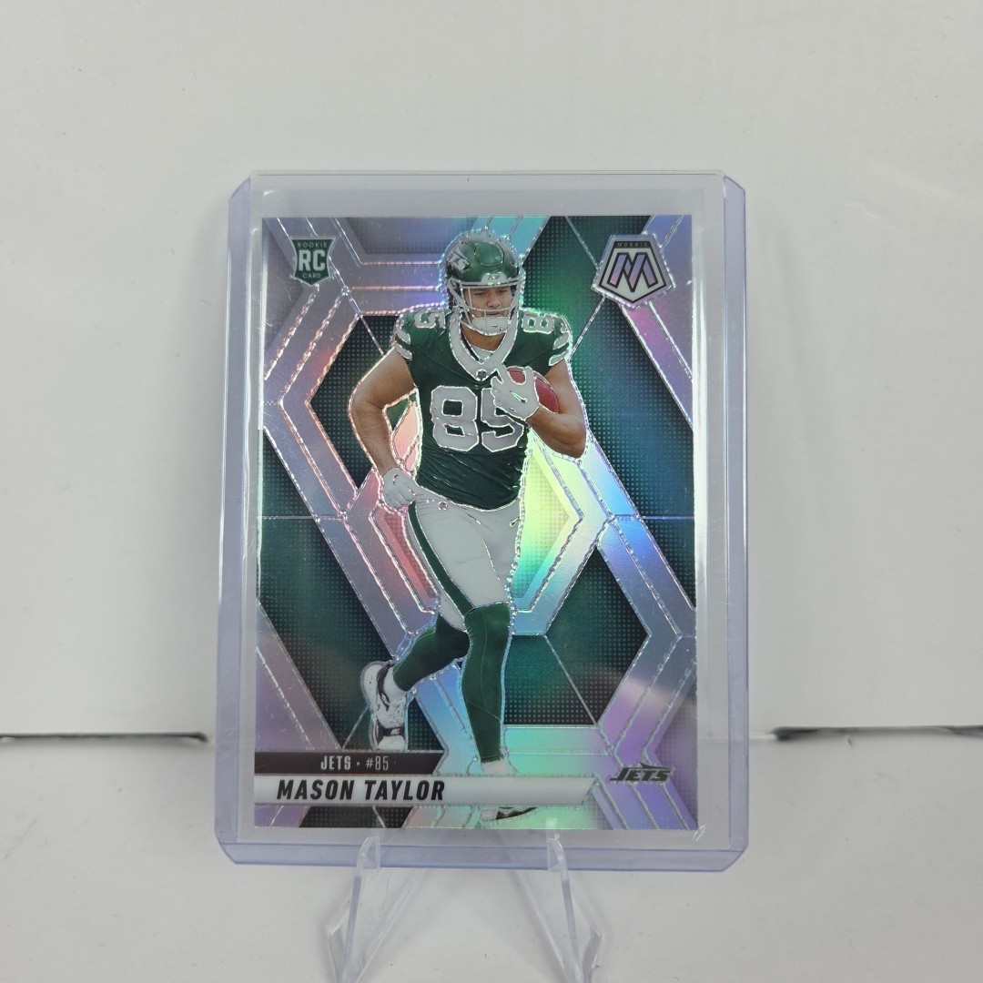 2025 Panini Mosaic Football Mason Taylor Rookie Silver Prizm RC #324 Jets