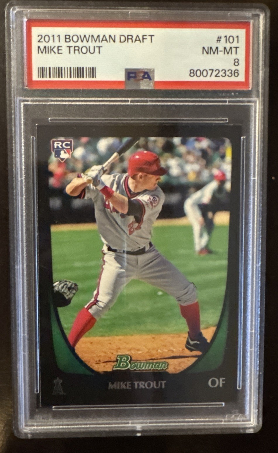 2011 Bowman Draft Mike Trout Rookie PSA 8 NM-MT Los Angeles Angels #101 RC