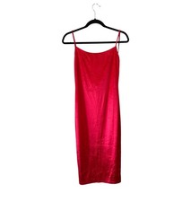 Reformation Merel Red Velvet Midi Dress XS