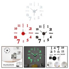 3D Wall Clock Living Room Clock Office Living Room Self-adhesive Steam-proof
