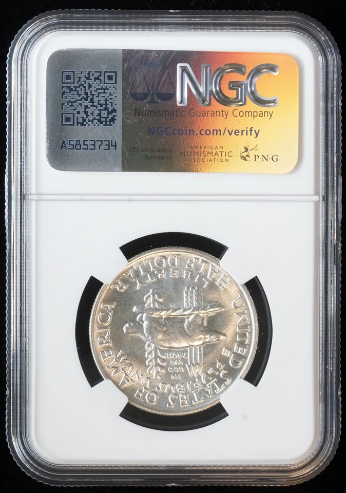 1936 Half Dollar Wisconsin Territorial Centennial MS 63 NGC Blast White - Image 2 of 4