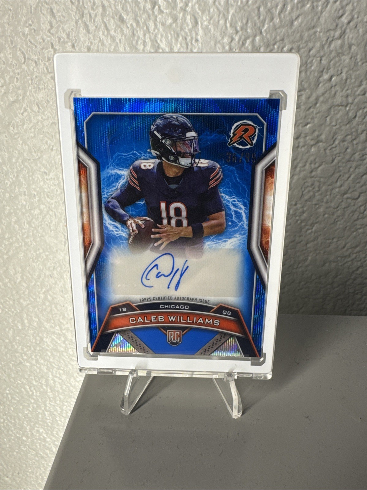 2024 Topps Resurgence Rookie Auto Caleb Williams Blue Surge Refractor /99 BEARS 