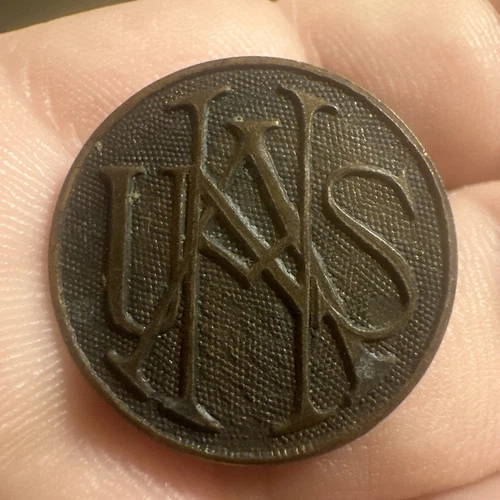 WW1 USNA US National Army Military Enlisted Collar Disc Emblem Insignia Pin